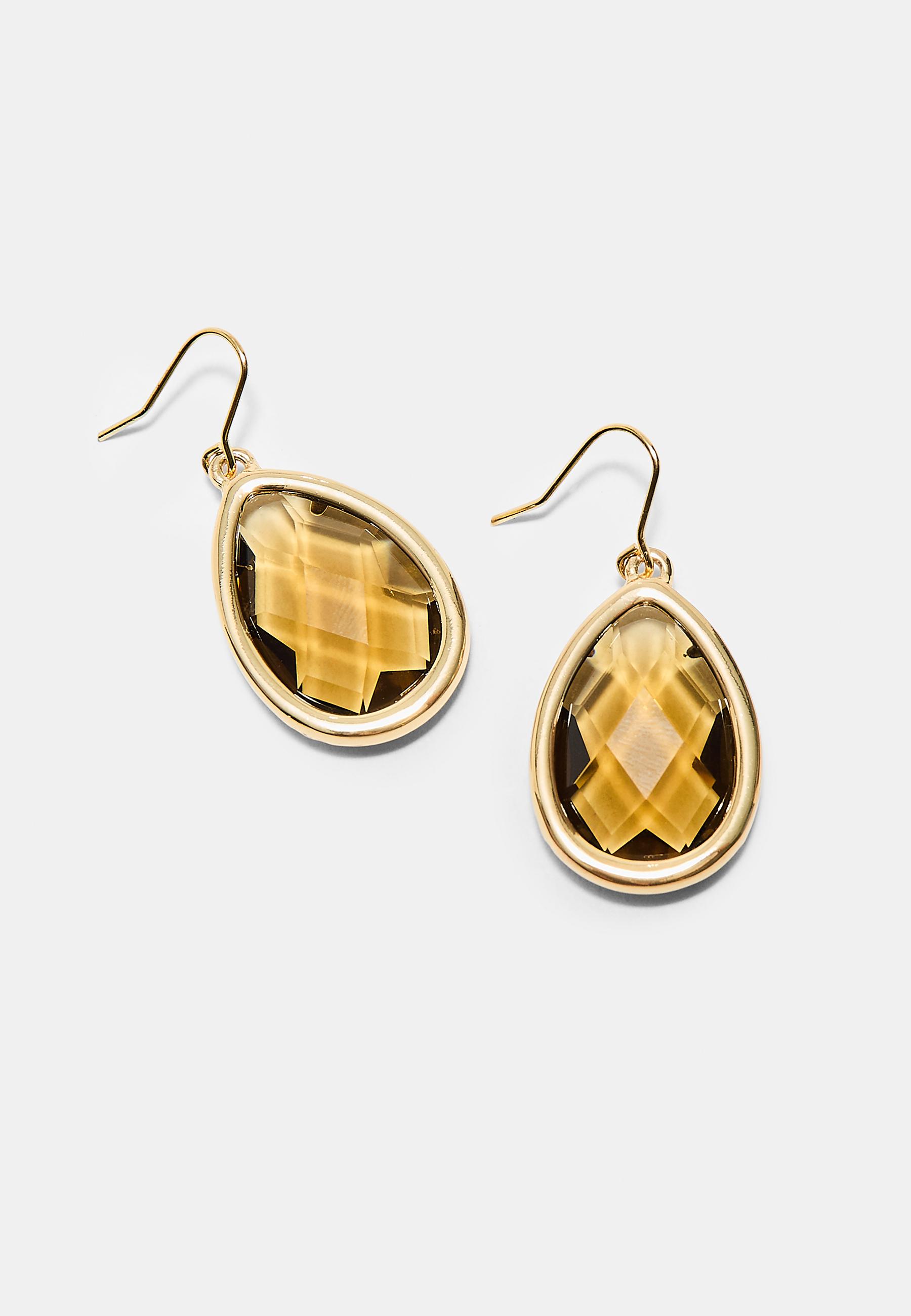 Teardrop rhinestone earrings — Ochre