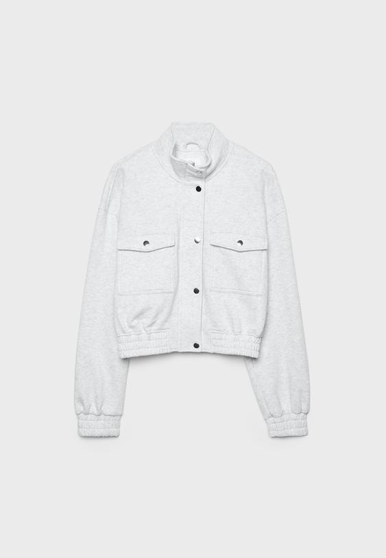 Dik yaka sweatshirt ceket - Görsel 7