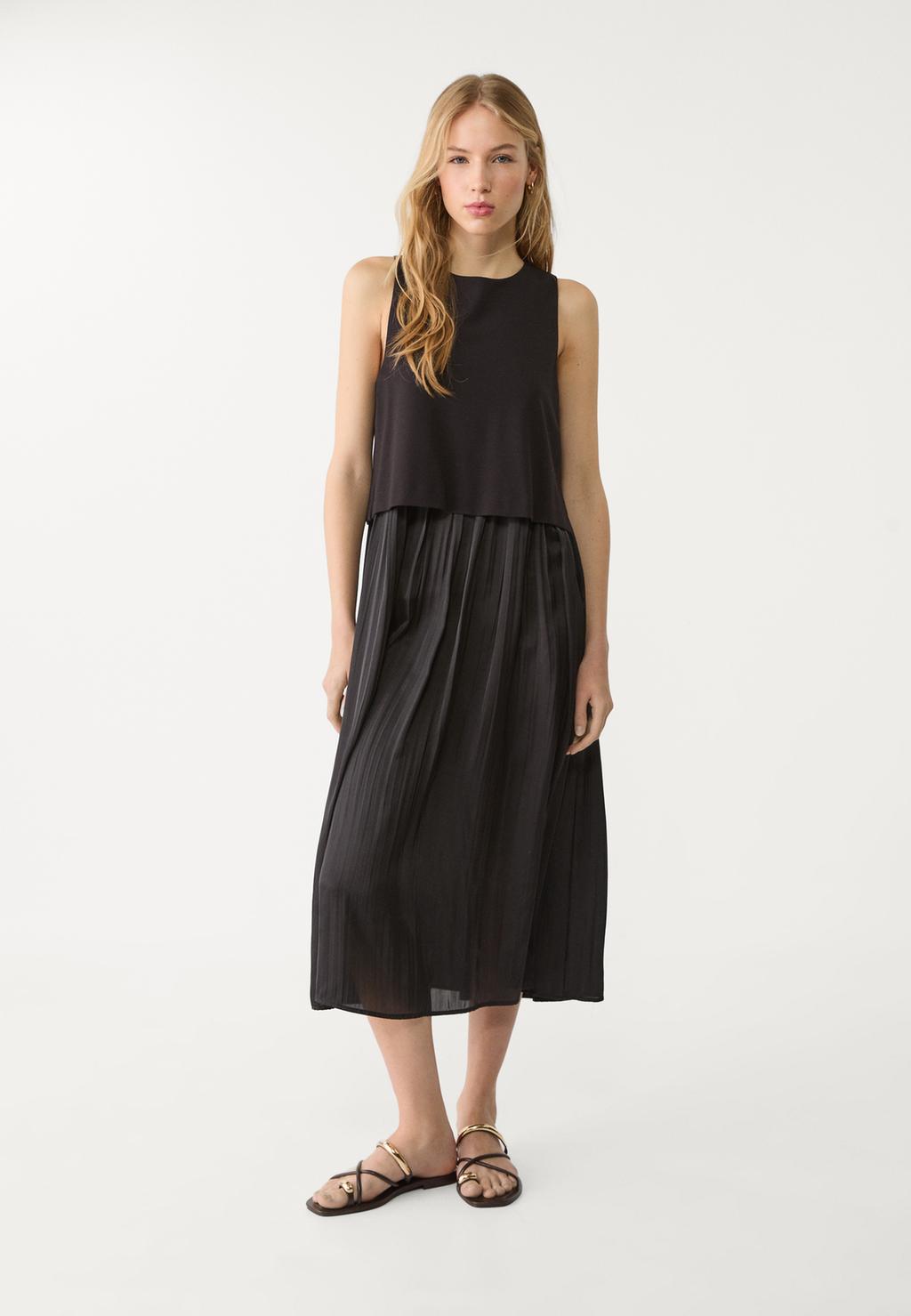 Pleated midi dress