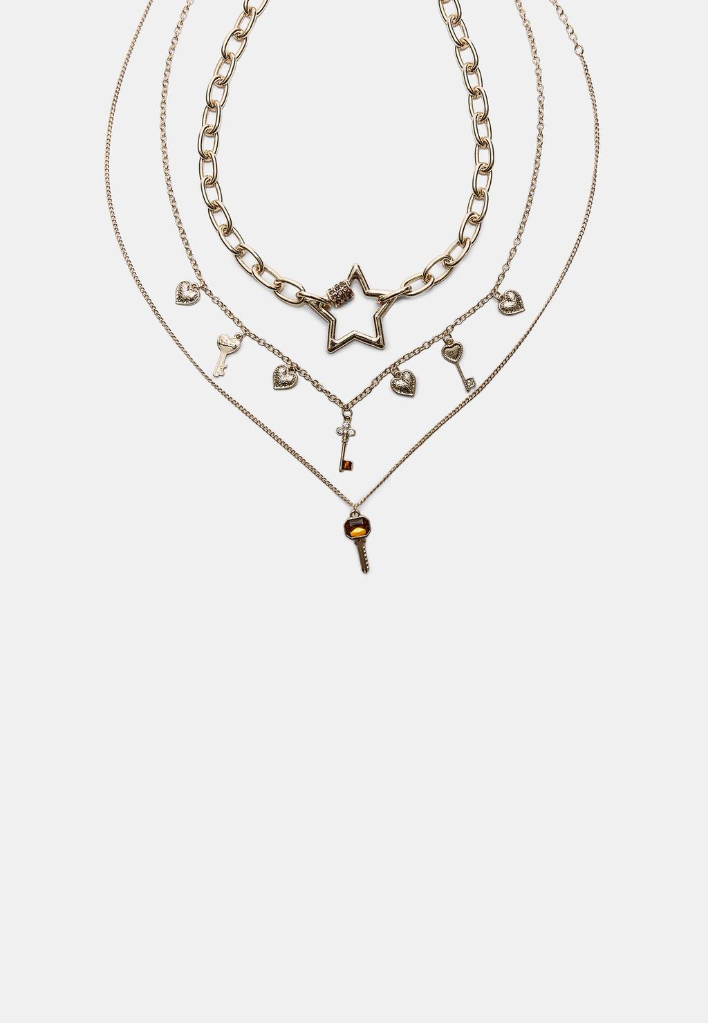 Set berisi 3 kalung bintang dan ornamen