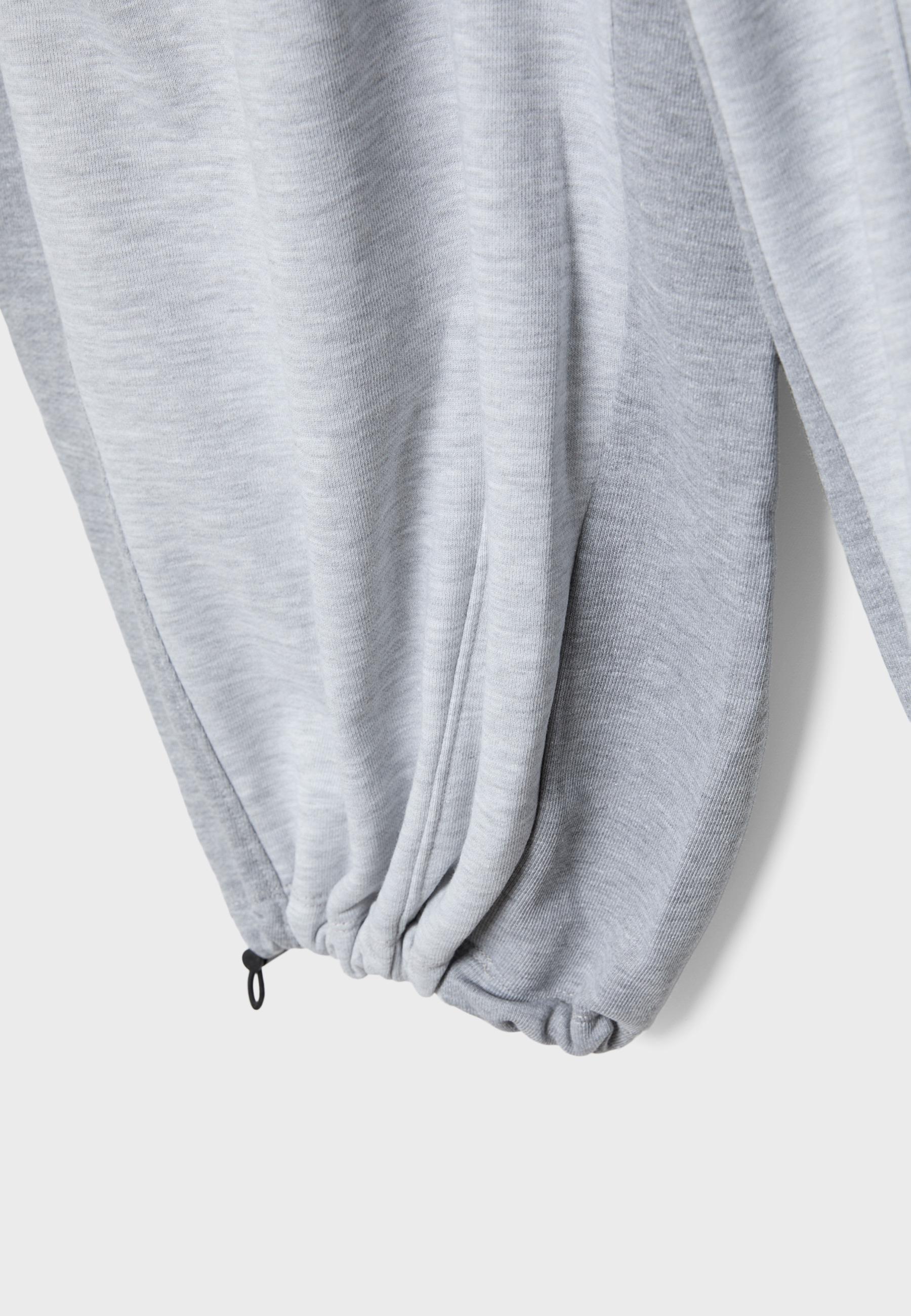 Balloon jogger trousers with toggles — Grey melange
