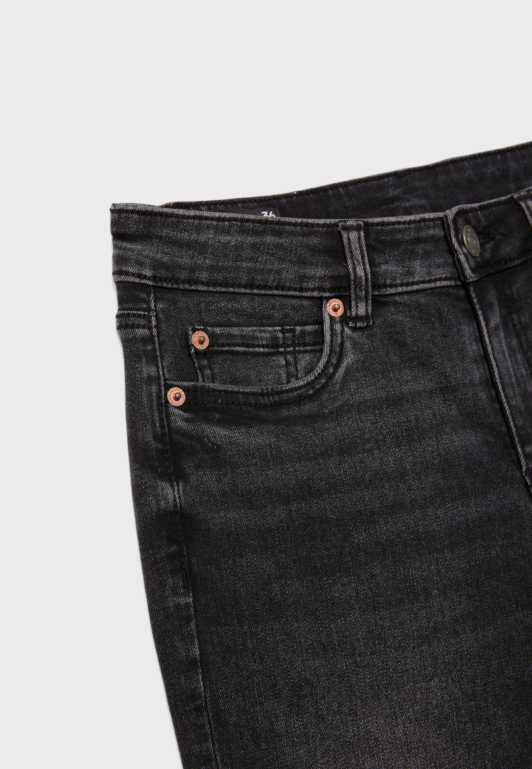 D67 Slim bootcut jeans — BLACK DENIM WASHED EFFECT