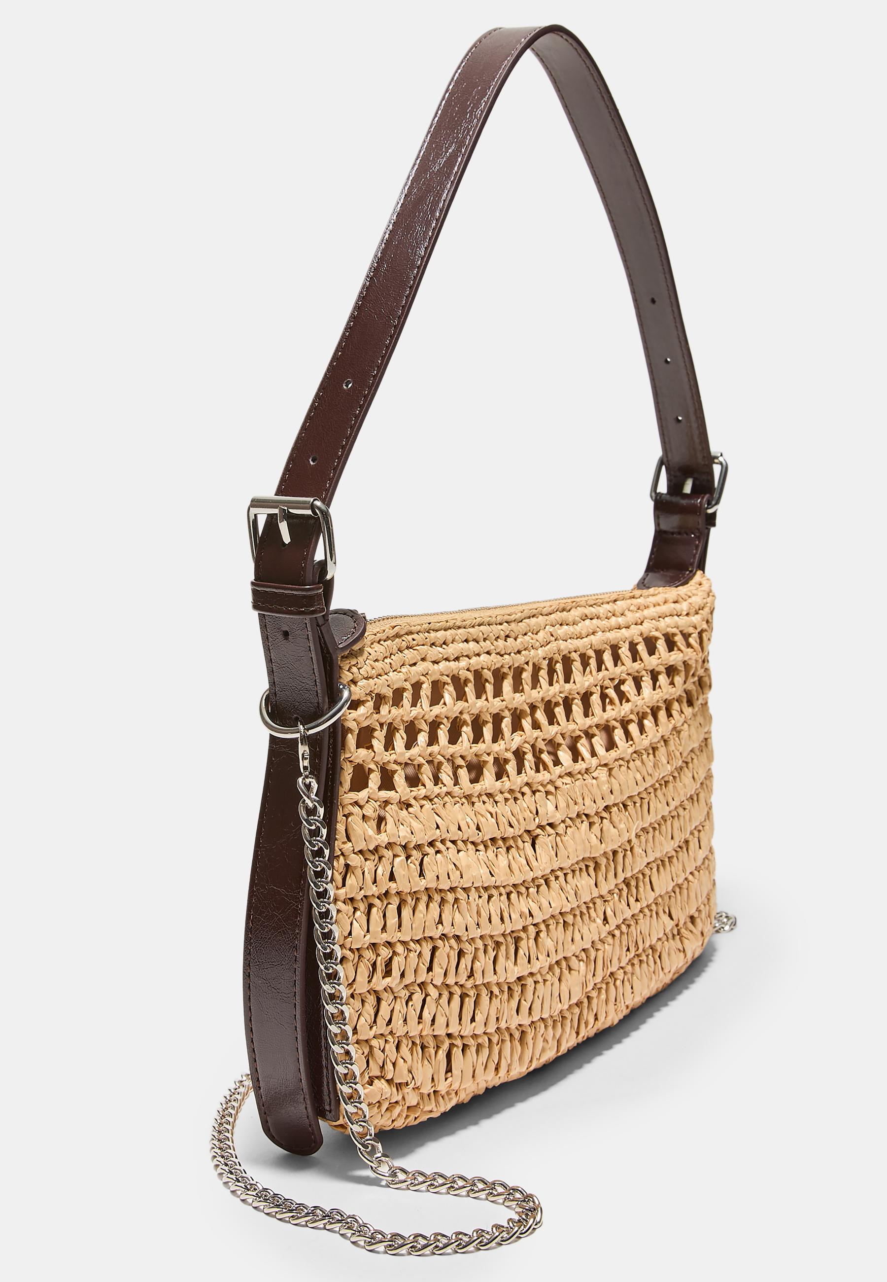 Mini crochet shoulder bag — Ecru