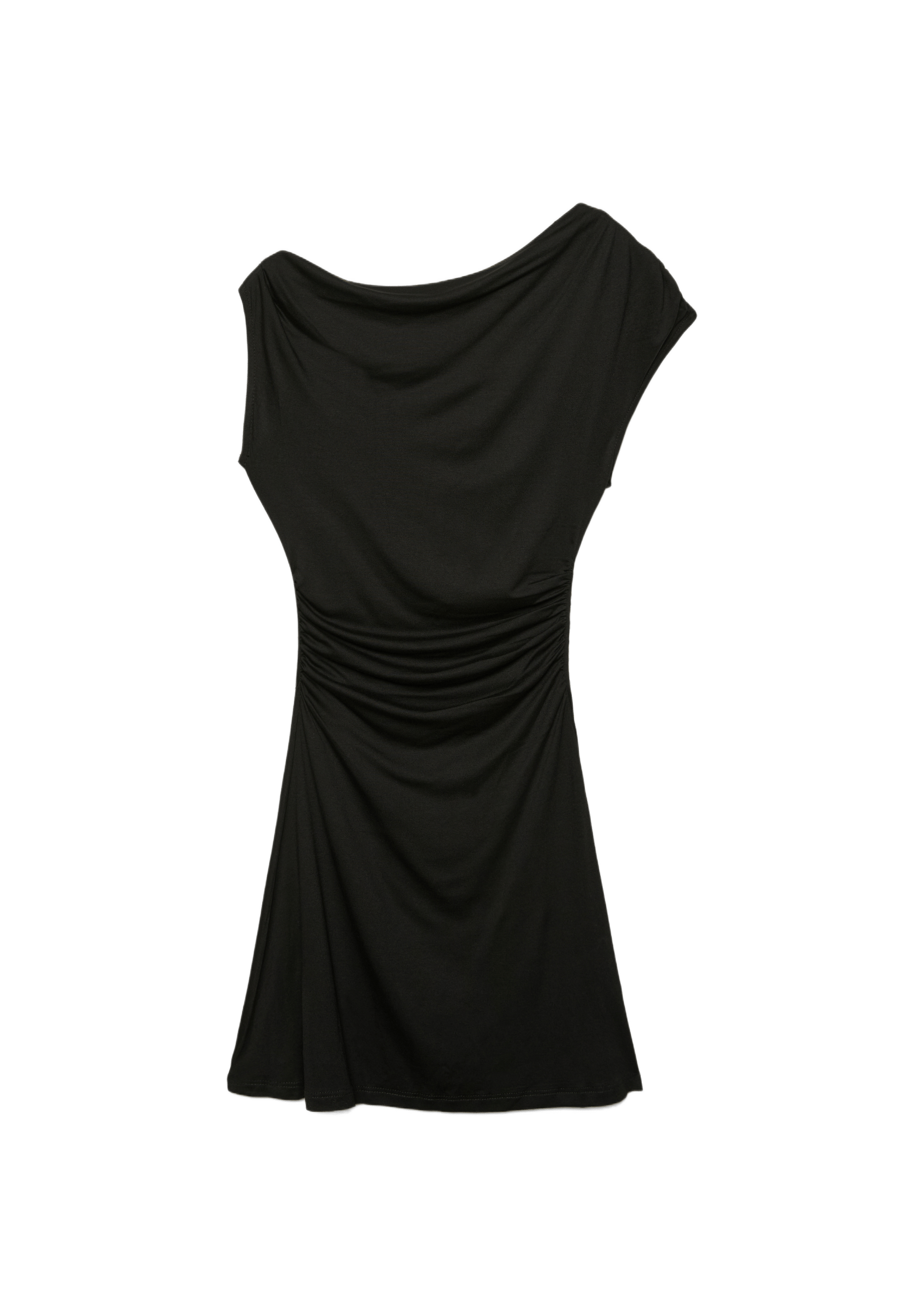 Asymmetric short dress — Black