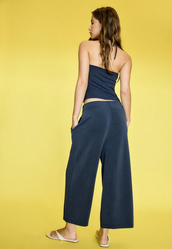 yumusak dokulu culotte pantolon