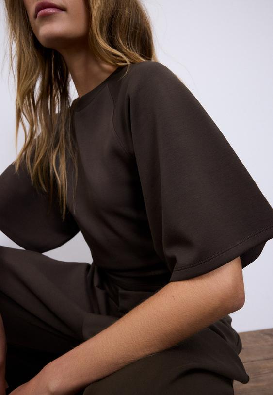 t shirt de manga curta de tato suave