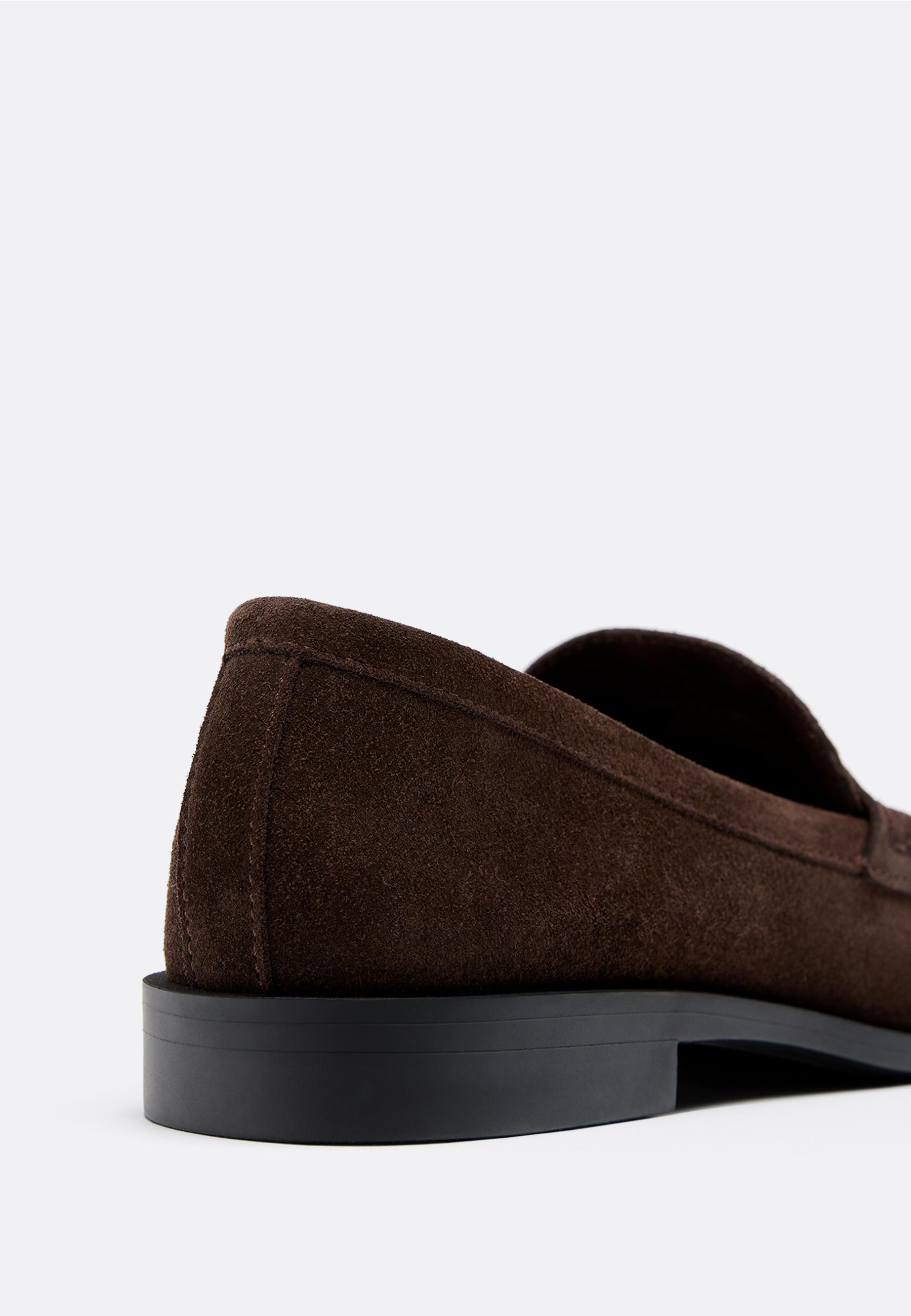 Brown leather loafers — BROWN