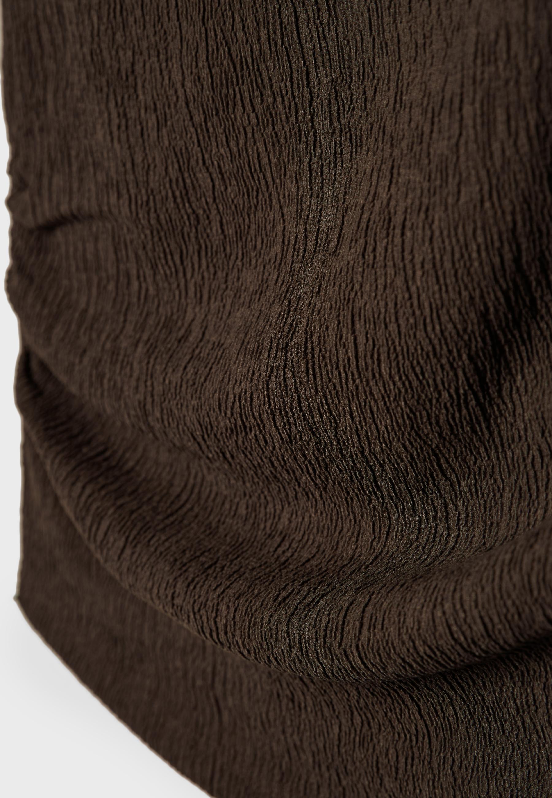 Gathered texture T-shirt — Brown