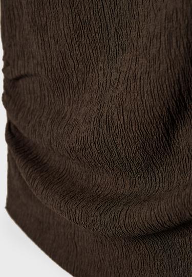 Textured ruched top — Brown 9