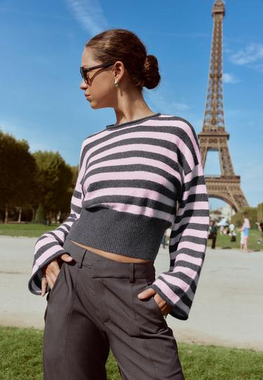 Soft knit sash-detail jumper — Pastel pink 3