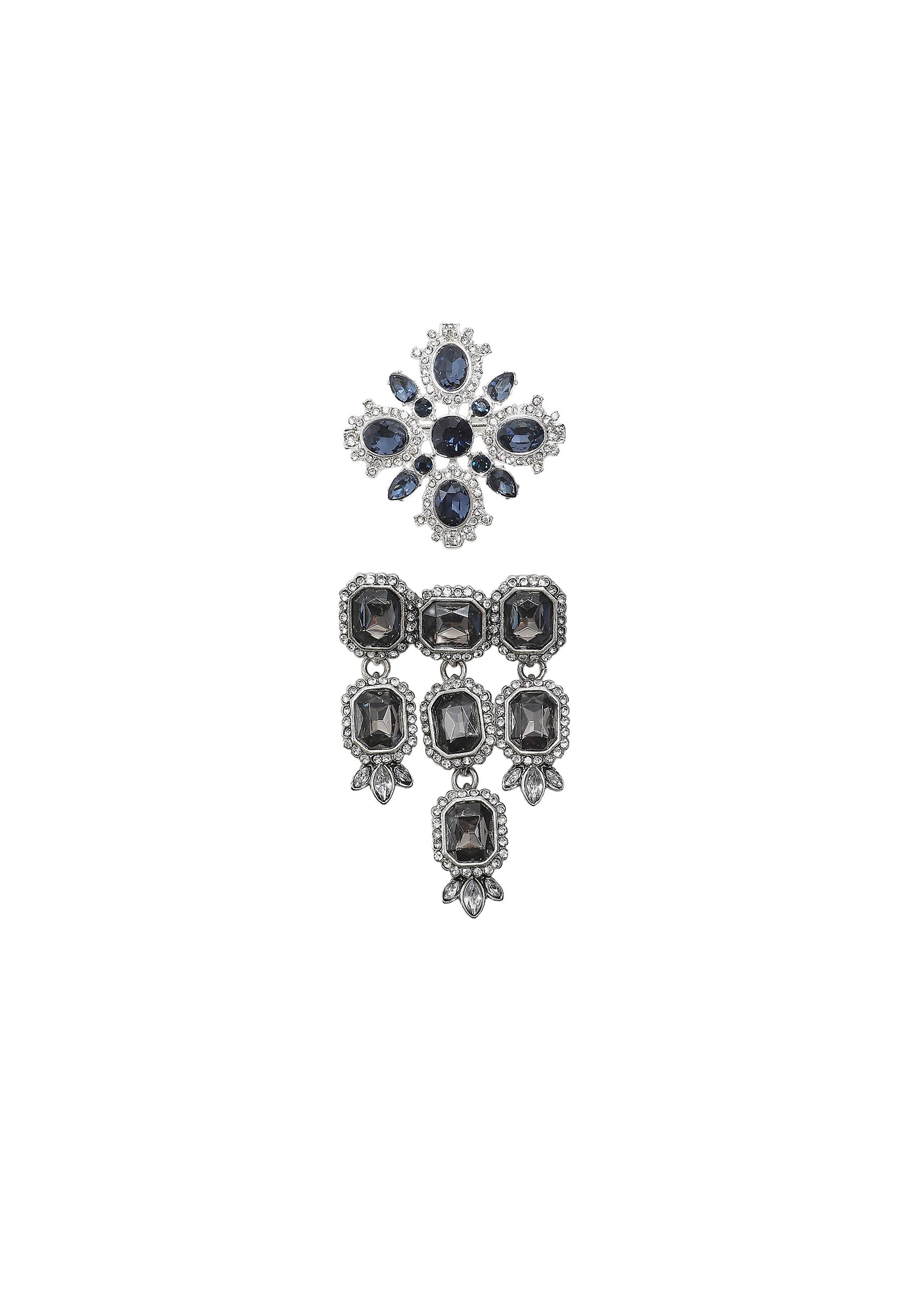 Set of 2 jewel brooches — Grey