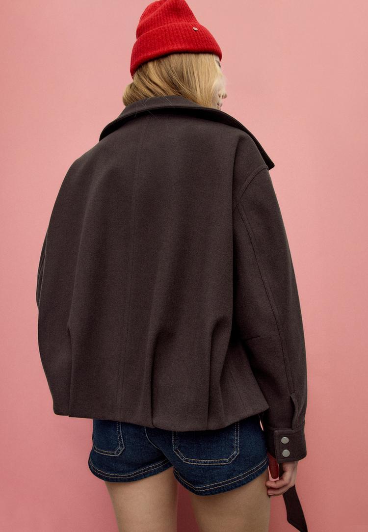 oversized ballonjack van zachte stof