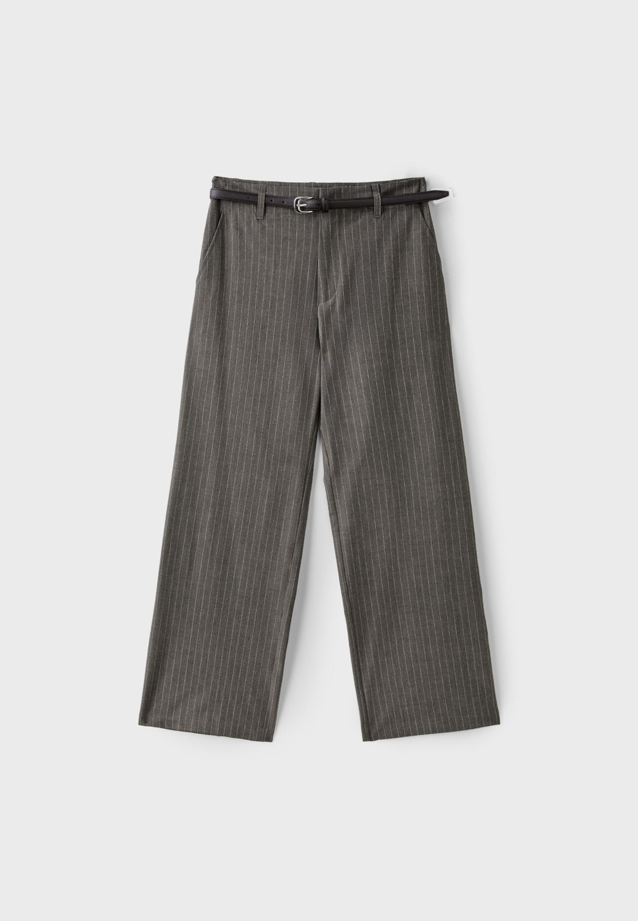 Flowing straight smart trousers with belt — 0-458