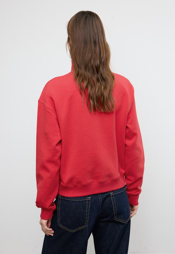 Dik yakalı fermuarlı sweatshirt - Görsel 16