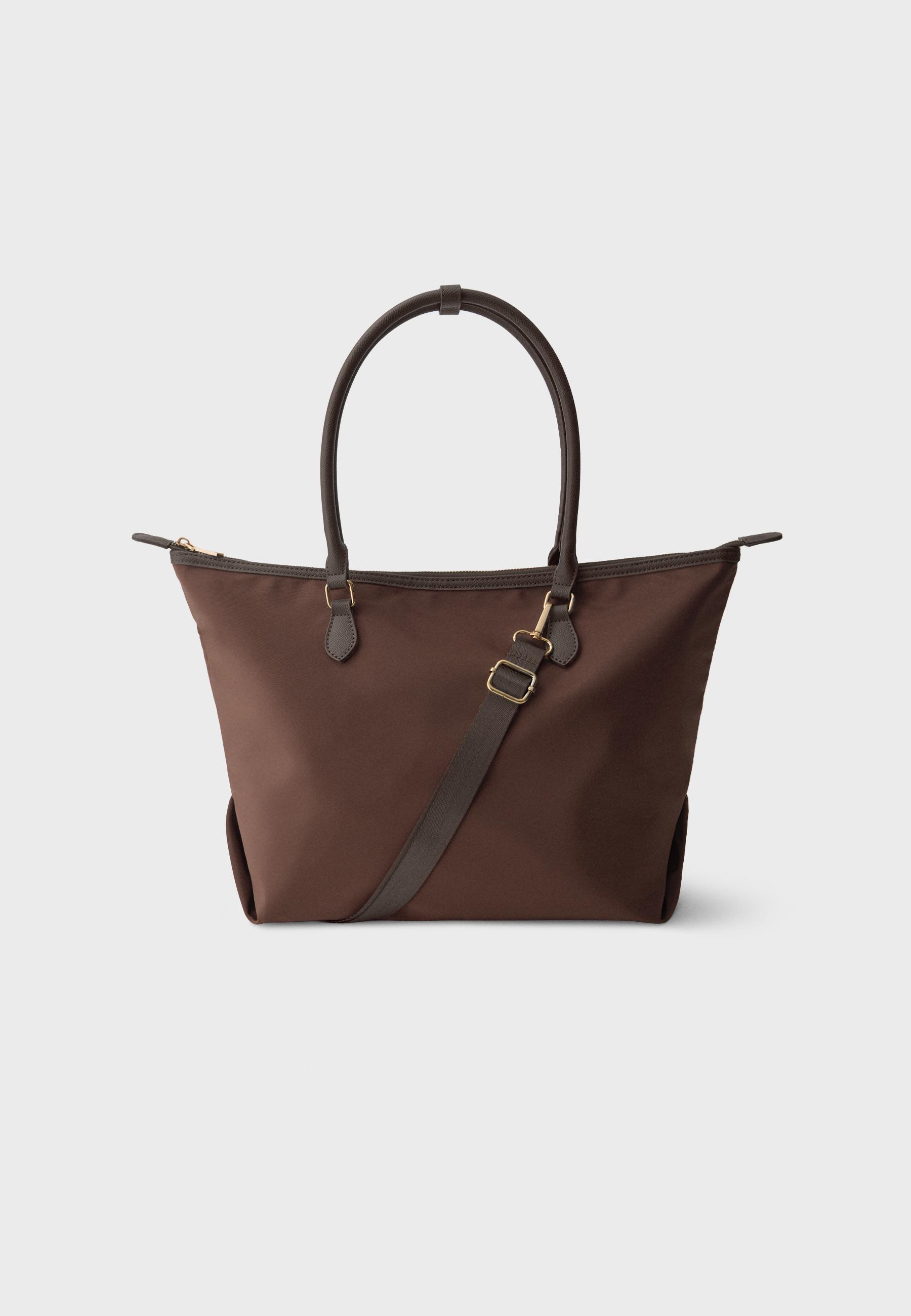 Stradivarius Τσάντα Shopper Συνδυασμένη Χιαστί Καφέ Os