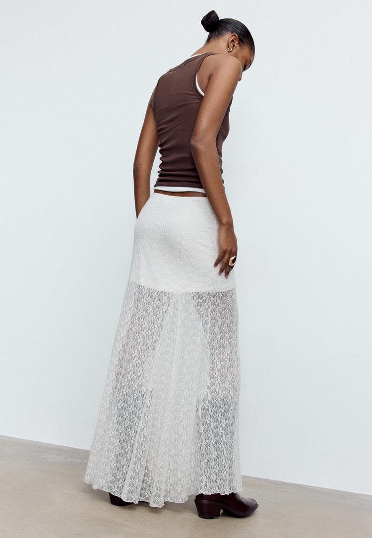 falda midi encaje