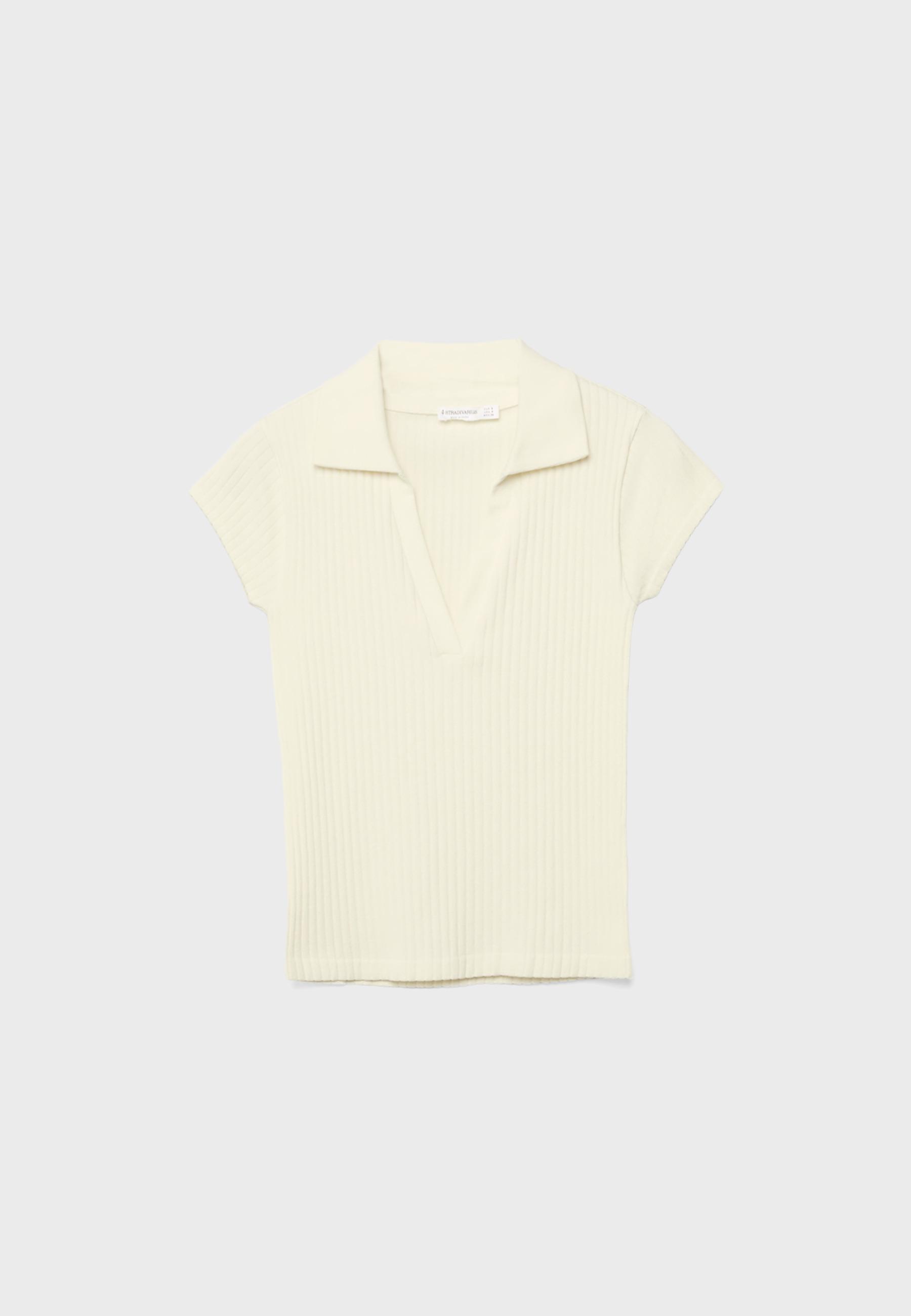 Basic seamless polo T-shirt — Pastel yellow
