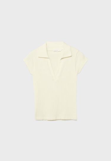 Basic seamless polo T-shirt — Pastel yellow 6