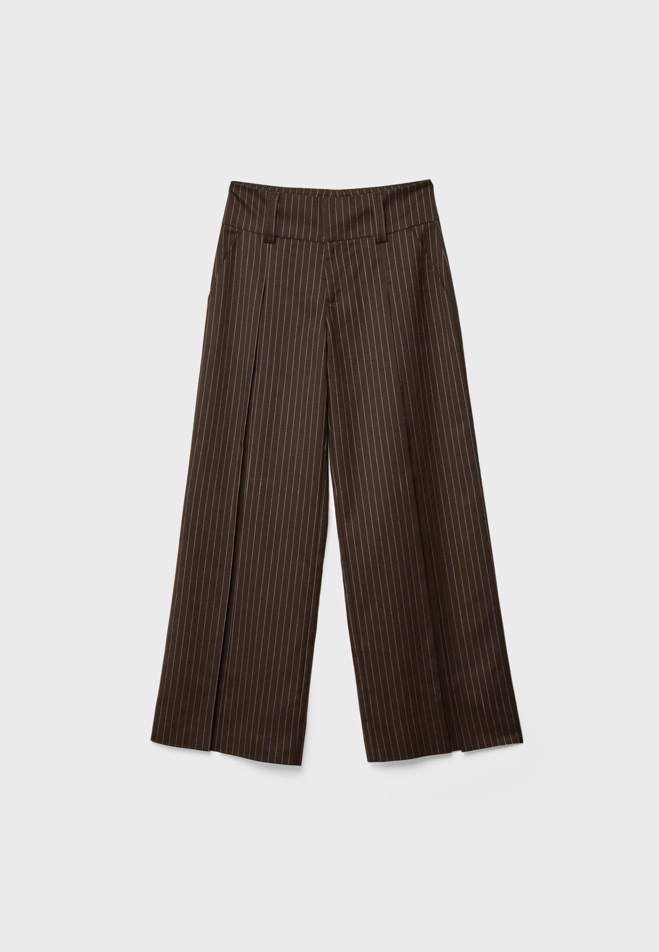 Smart trousers with striped waistband — Brown