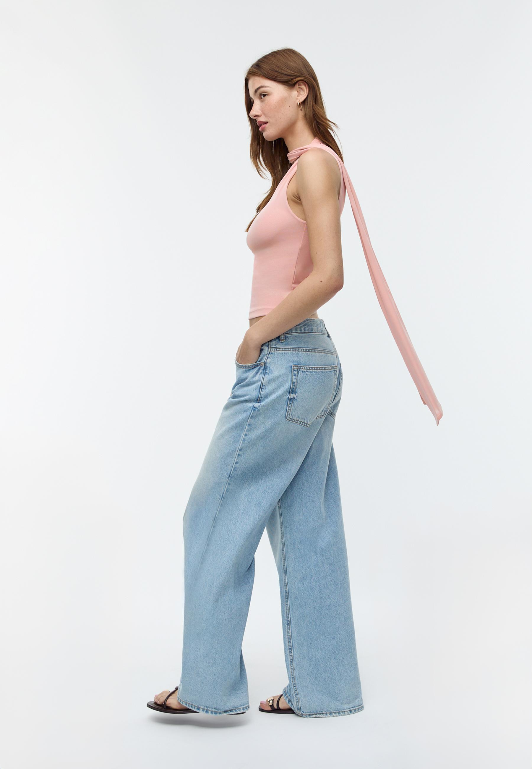 Asymmetric tulle top with scarf - Women's fashion