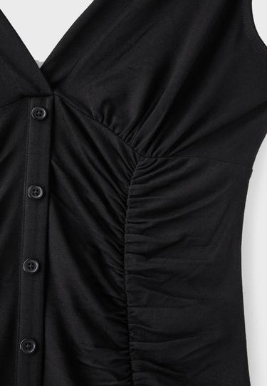 Fitted gathered top — Black 9