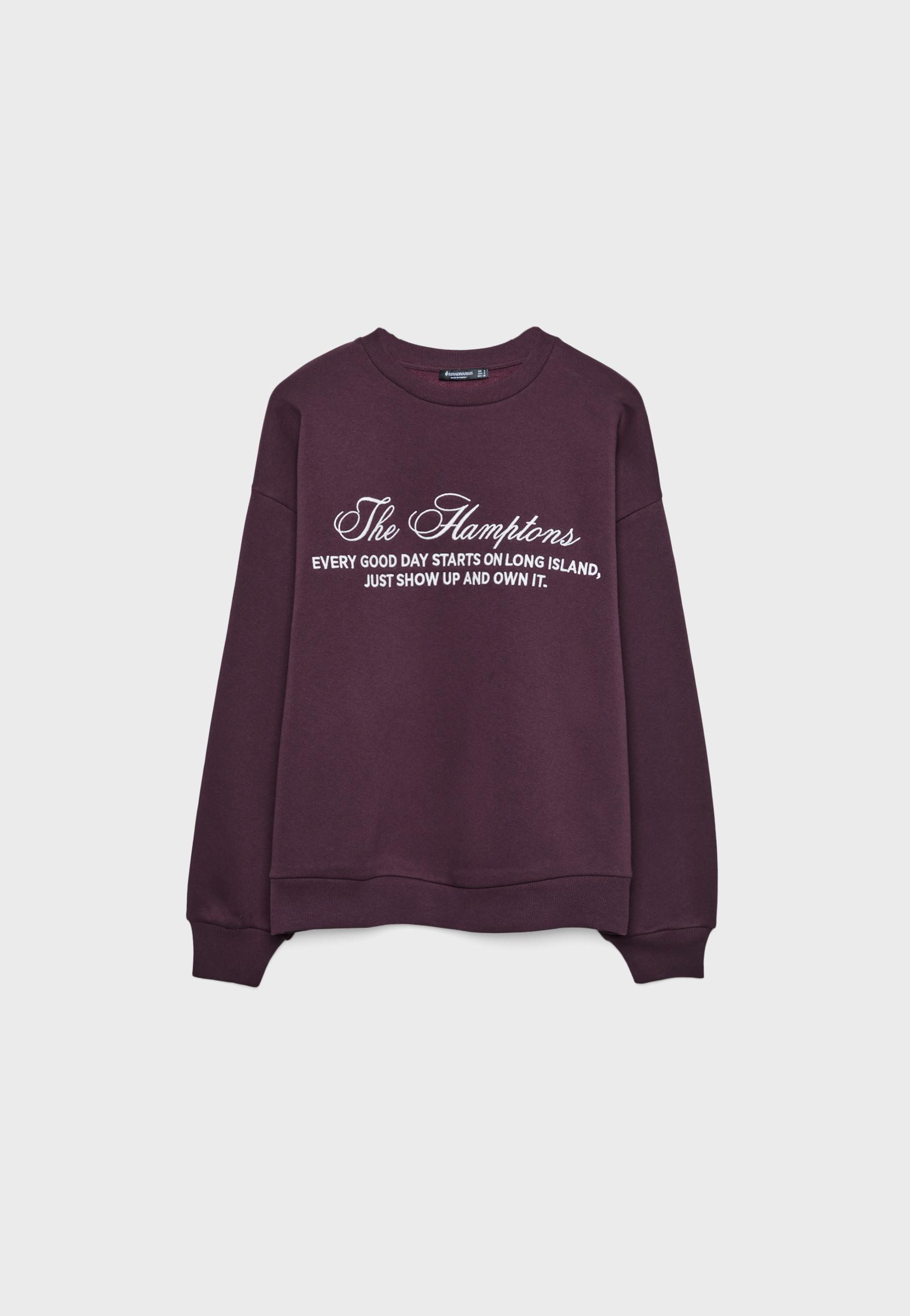 トップス hahaANINEBING JACISWEATSHIRTLYRICS Embroidered sweatshirt - Women's fashion | Stradivarius Romania