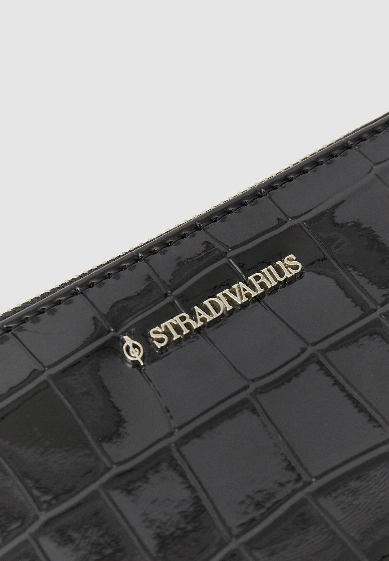 Basic mock croc purse — Black