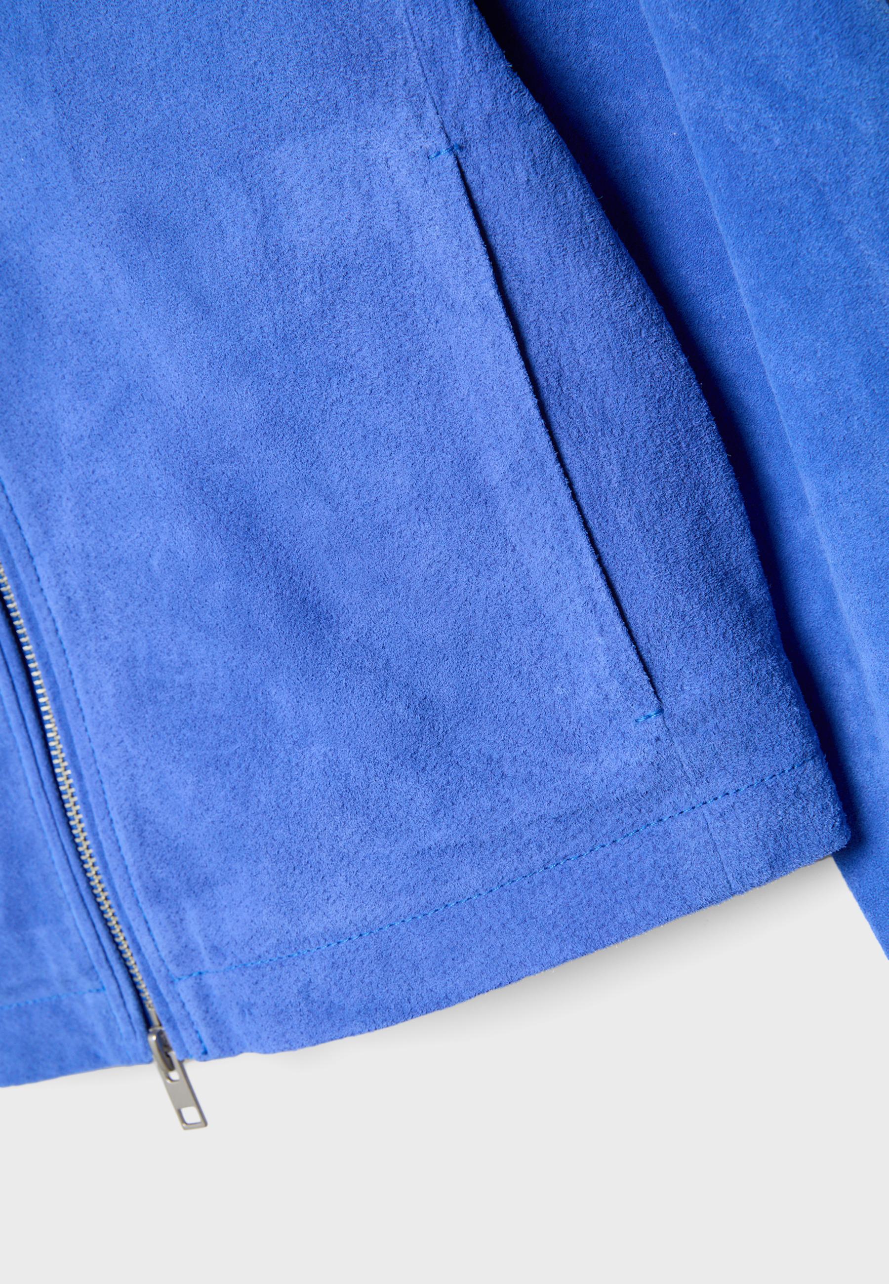 100% leather biker jacket — Royal blue