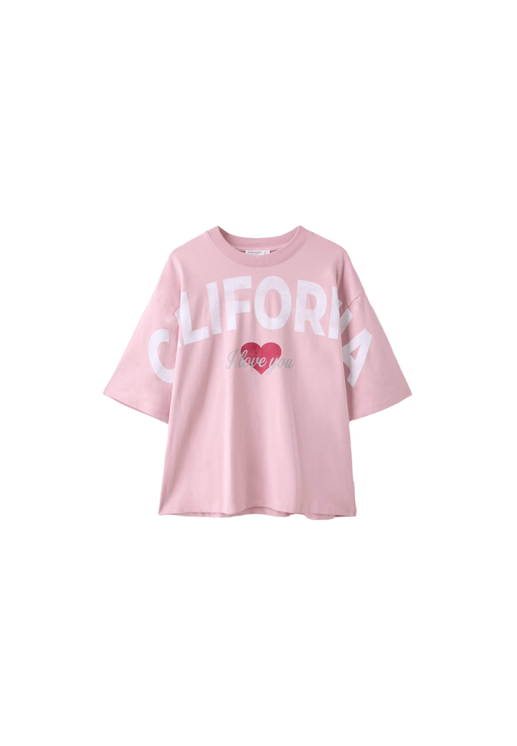 California print T-shirt — Pastel pink