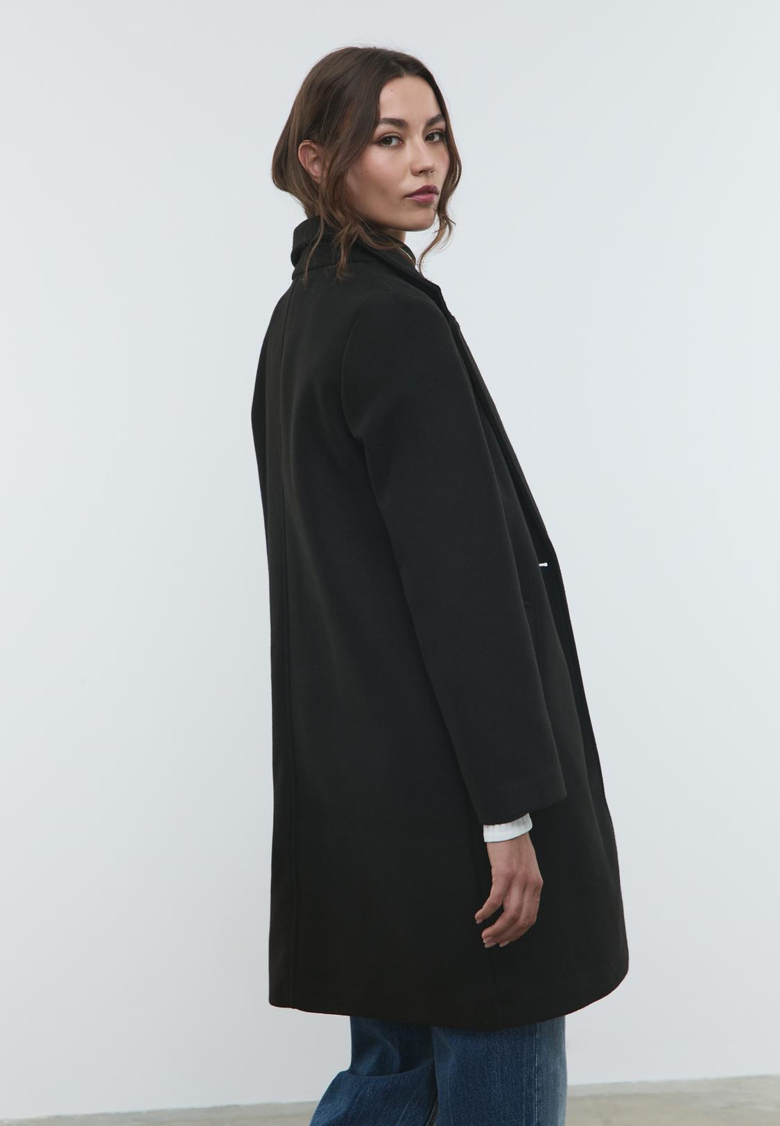 Black Stradivarius Mantel Schwarz H&m Schwarzer Trenchcoat