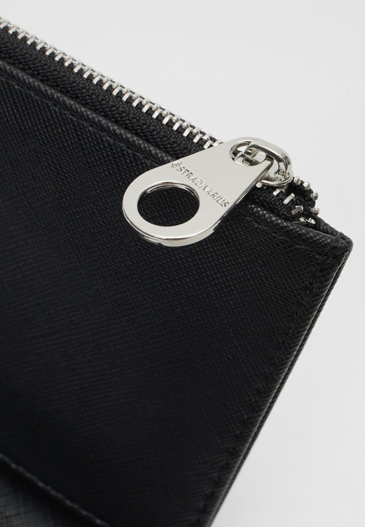 Basic zip-up purse — Black