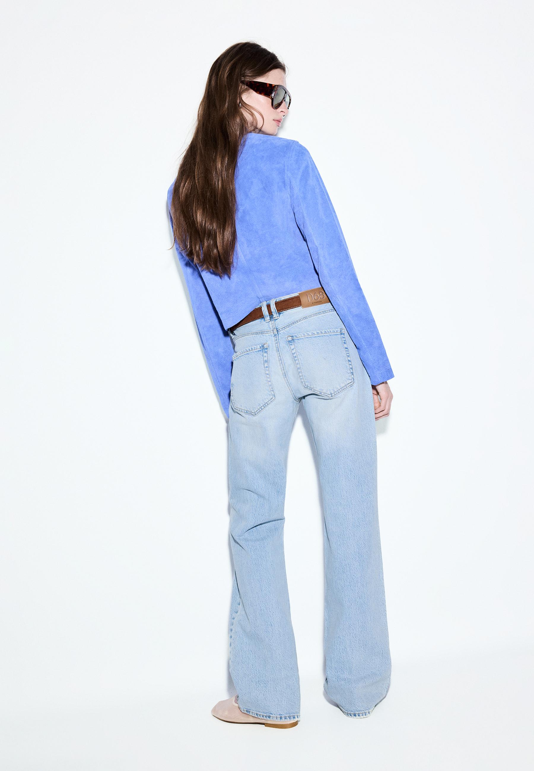 D68 kemerli bootcut jean - Görsel 4
