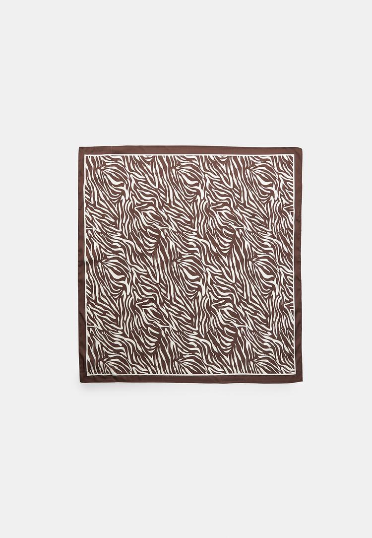Stradivarius Zebragestreiftes Tuch Braun Os