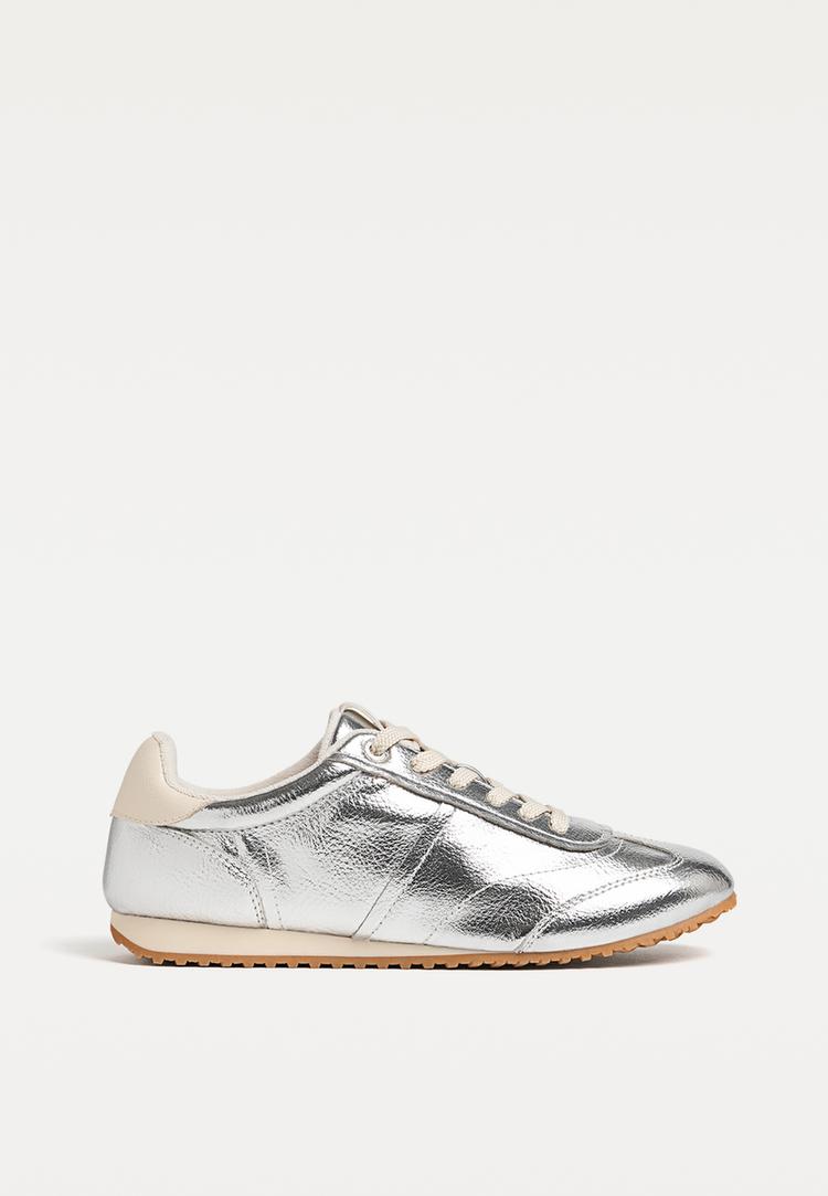 zapatillas casual retro plateadas