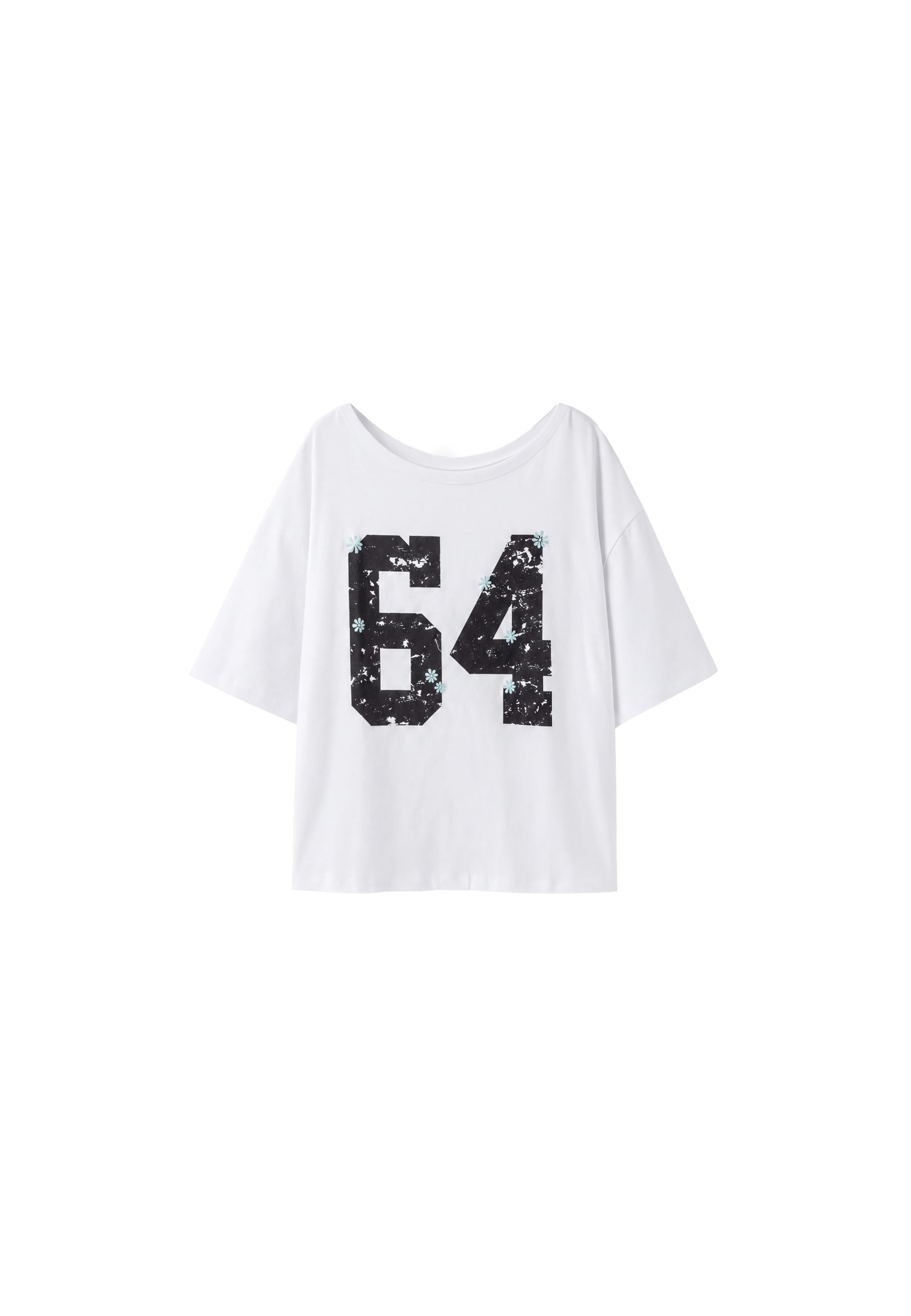 Positional print T-shirt — Ecru