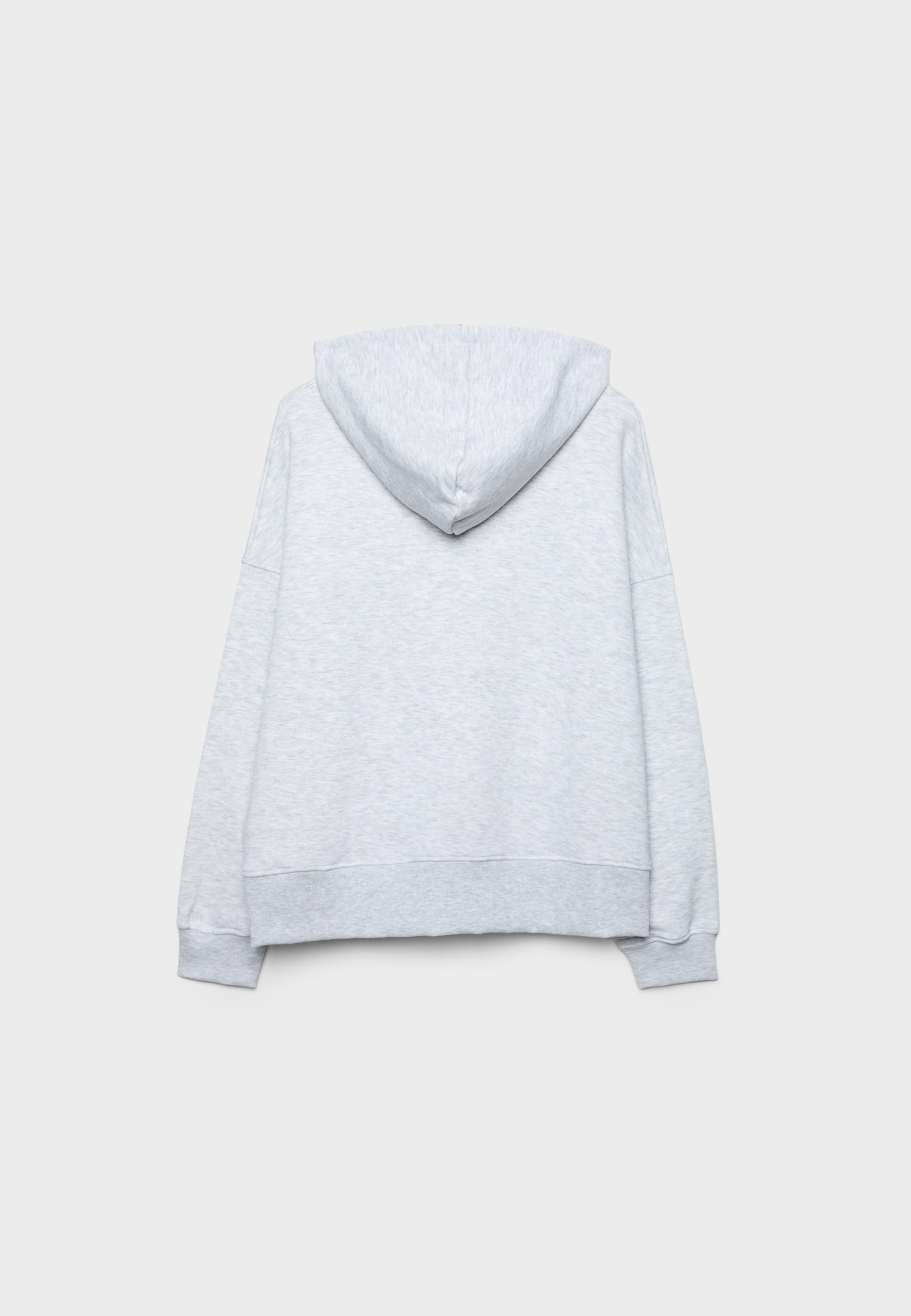 Hoodie with rhinestones — Grey melange
