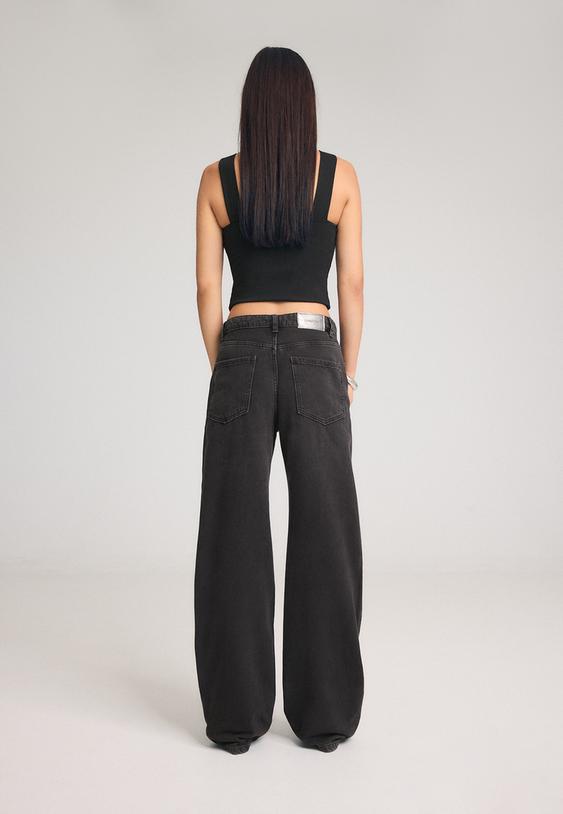 jeans straight fit con brillantini