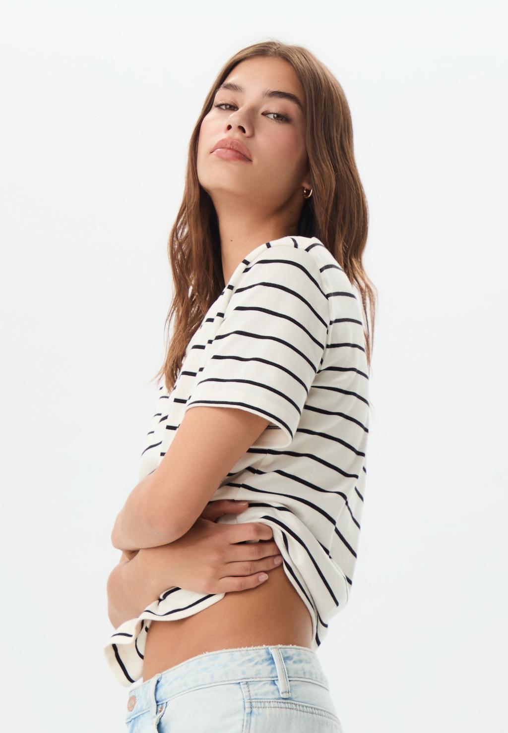 Maglietta basic regular fit heavy weight a righe