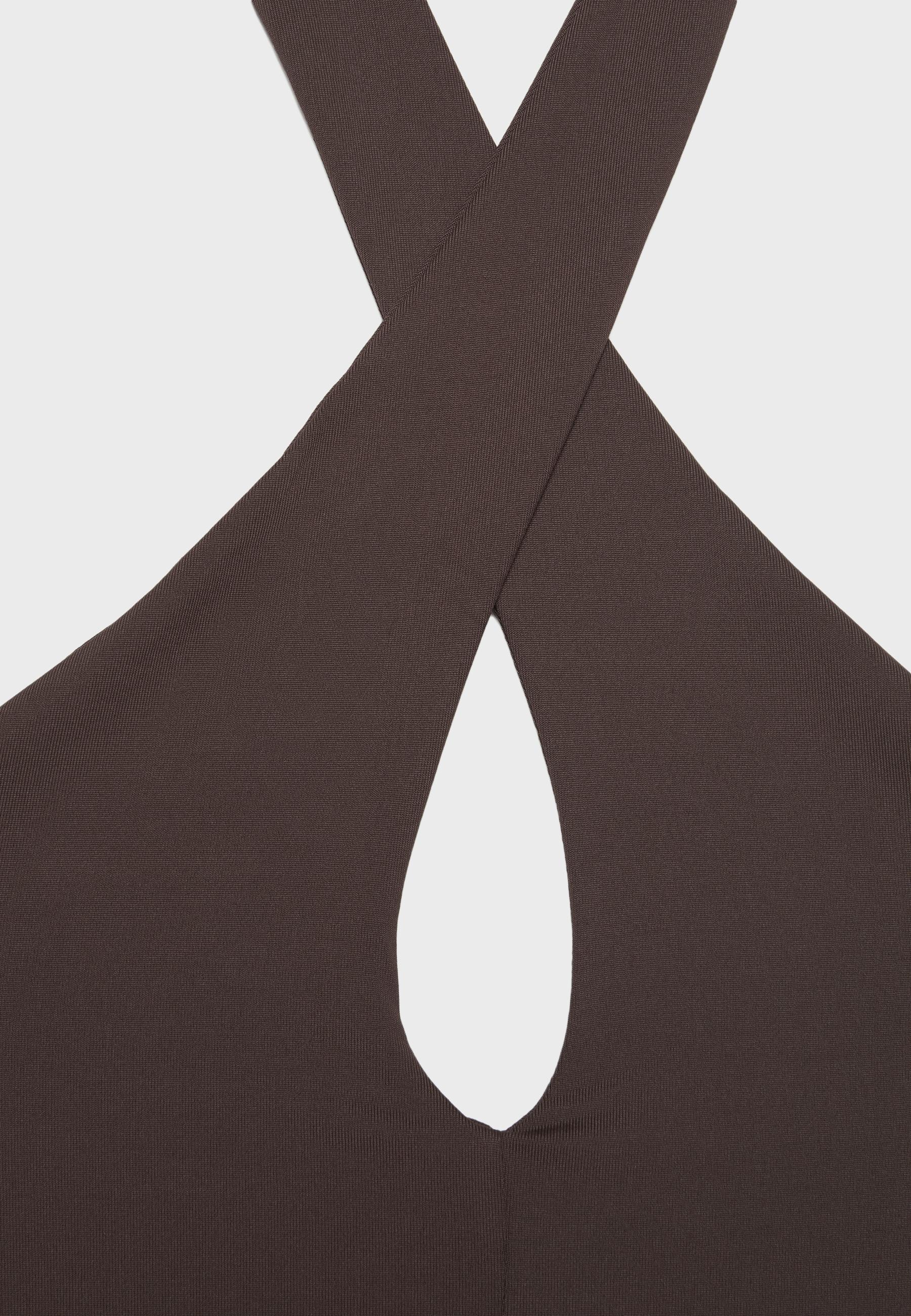 Halter cross-over top — Brown