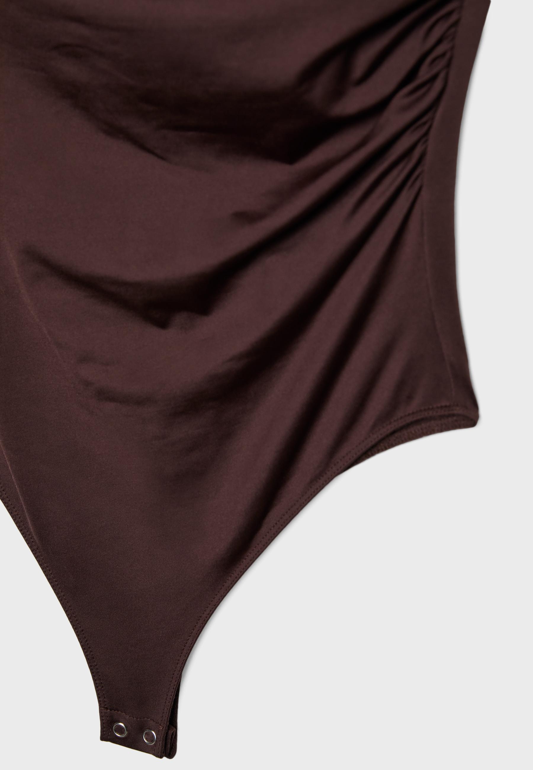 Gathered bodysuit — Brown
