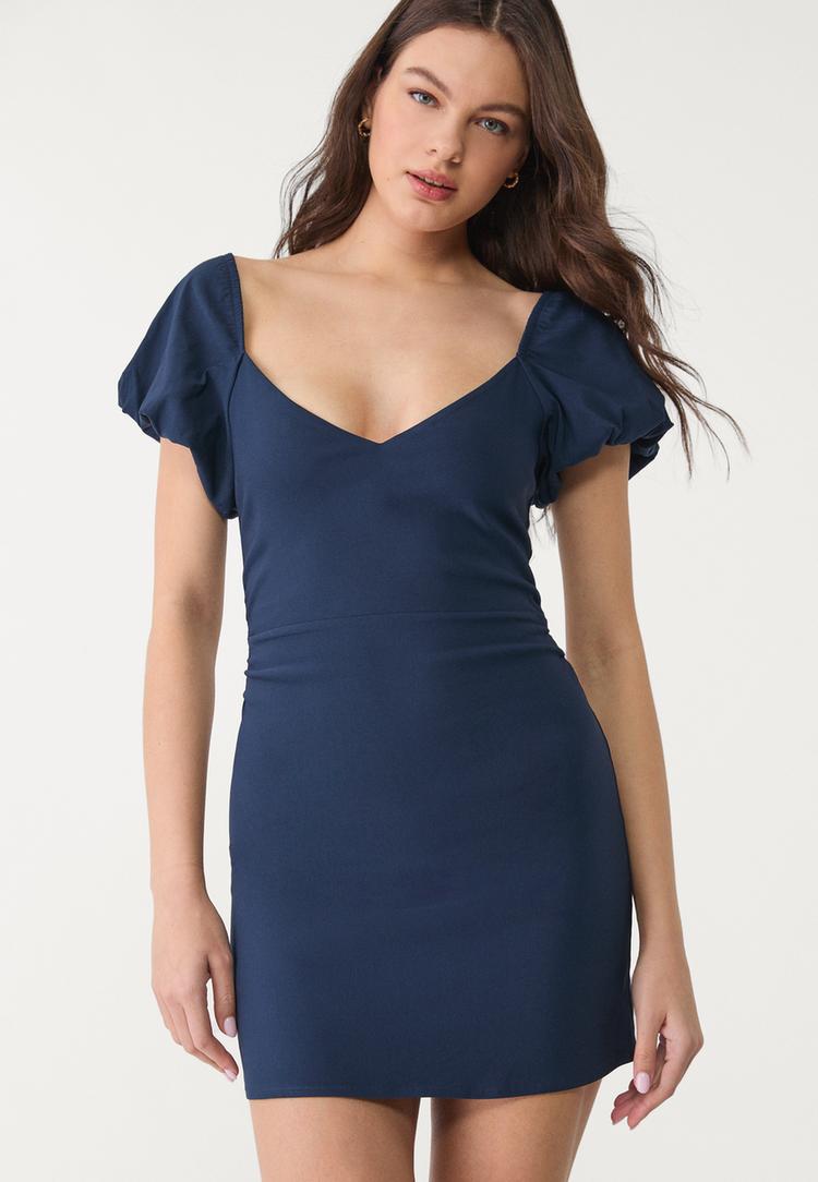 Abito Donna Sexy Con Scollo A V E Schiena Scoperta - Vestito Mini Per Discoteca E Serate - Foto 1