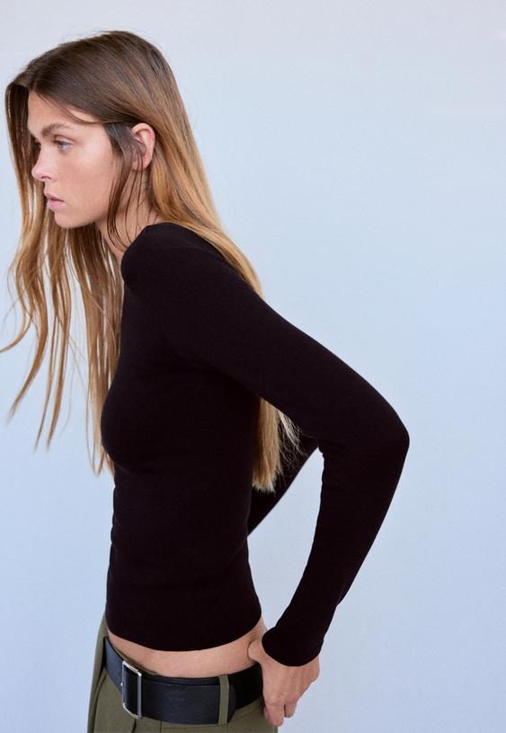 Stradivarius Basic, Hosszú Ujjú Póló 0-001 L