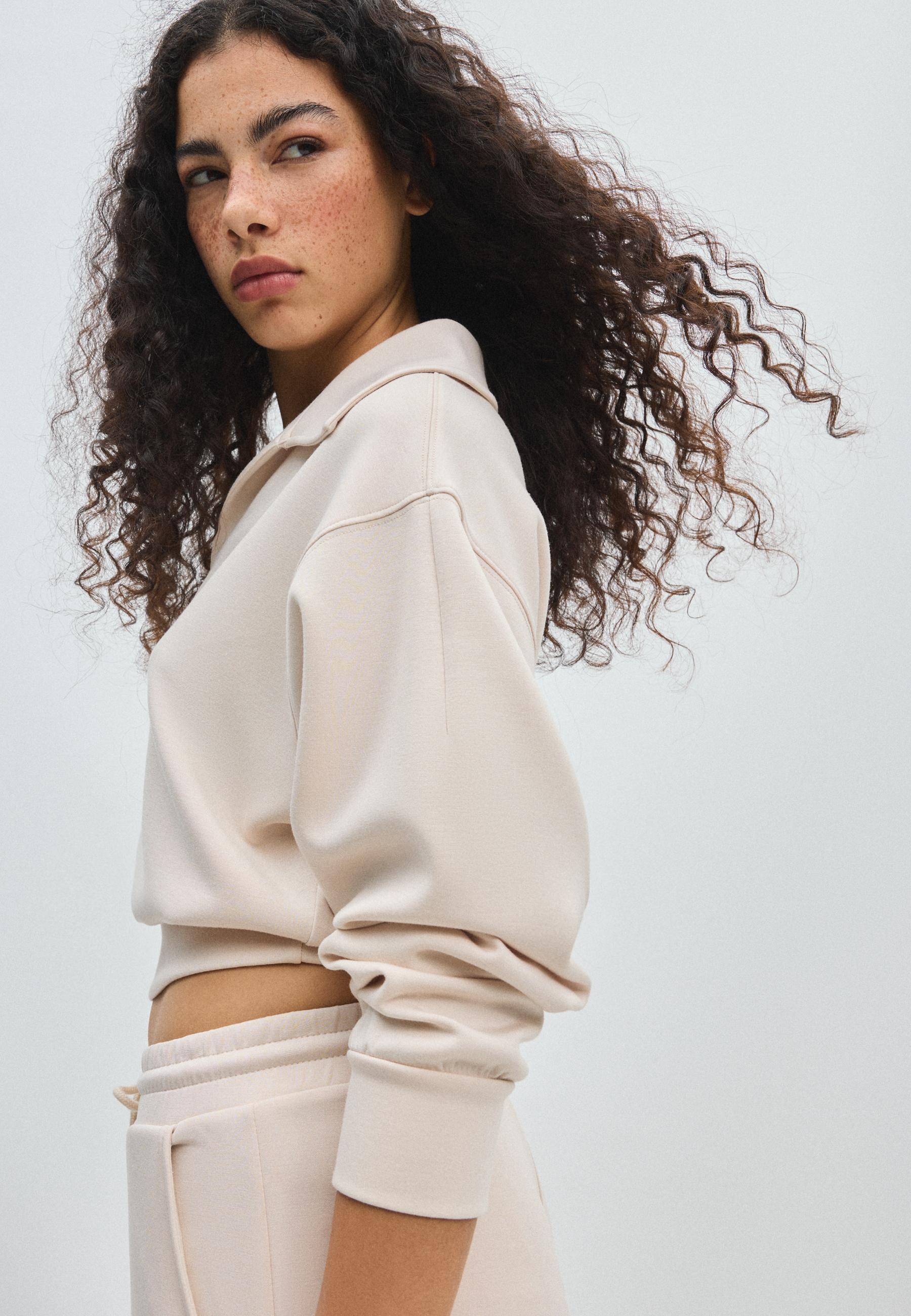 Soft-touch sweatshirt — Stone