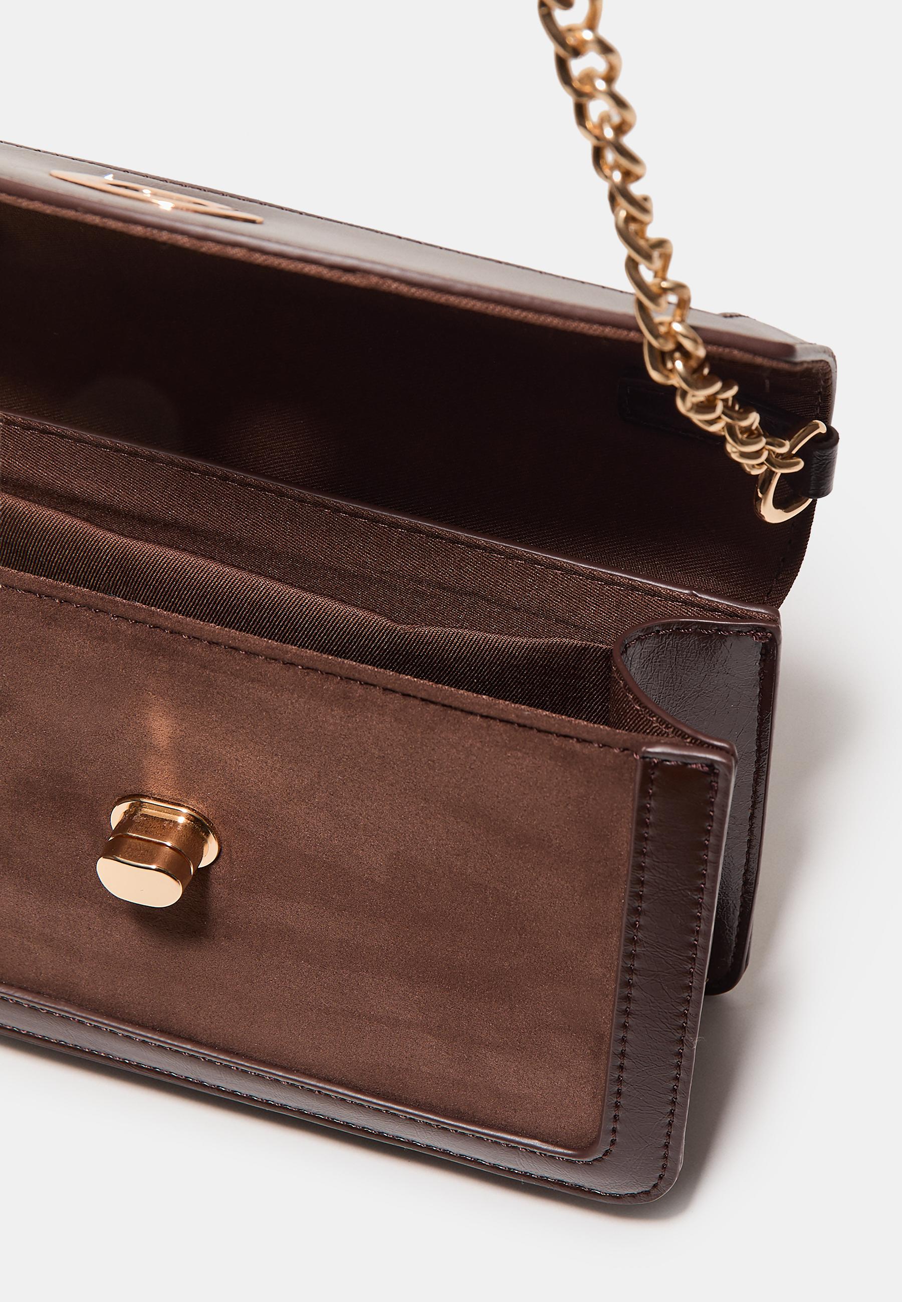 Contrast crossbody bag — Brown