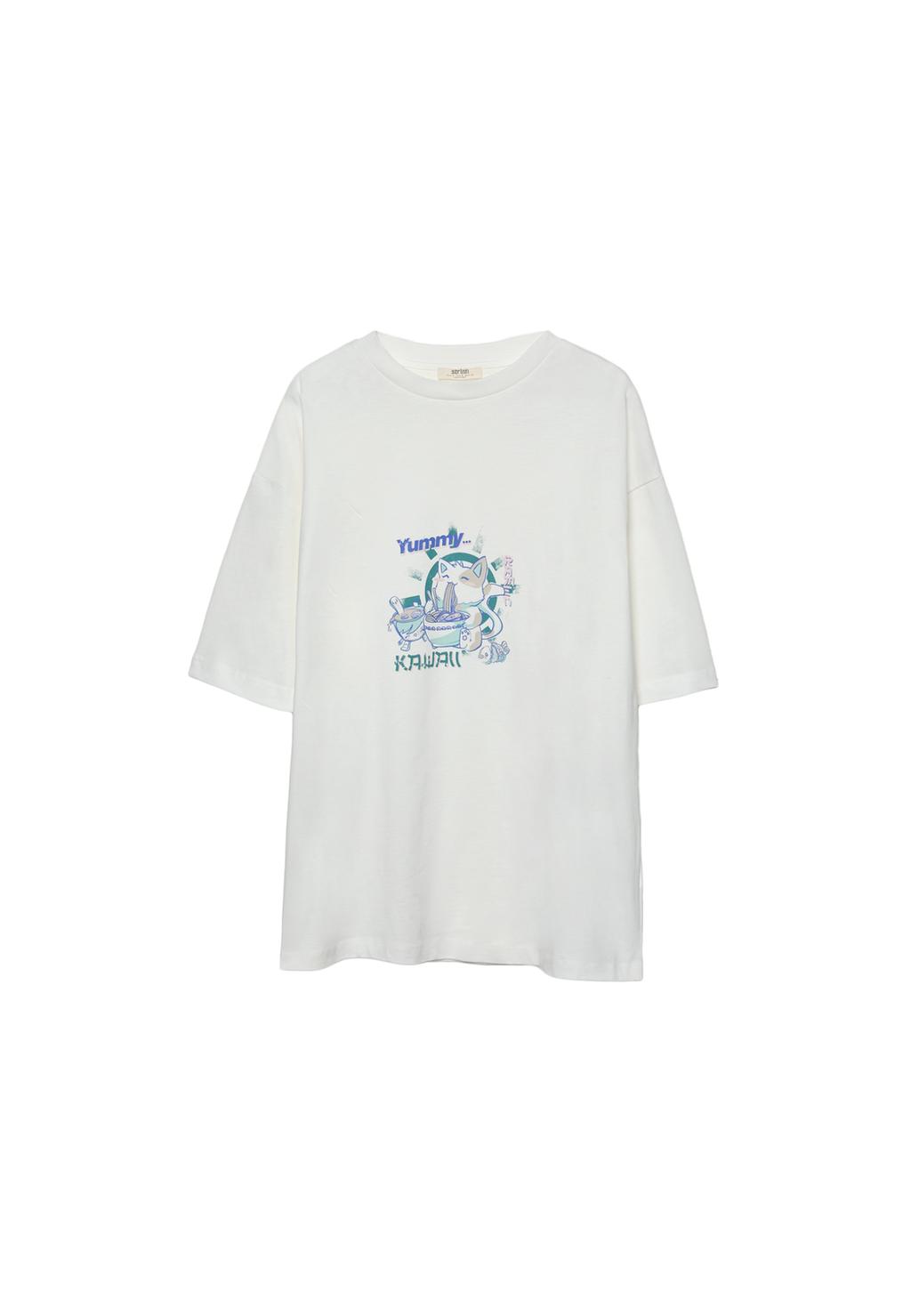 Oversize heavy cotton printed T-shirt