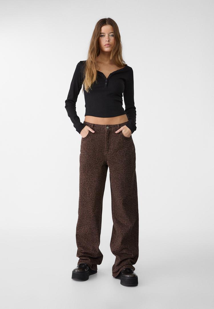 jeans baggy leopardo