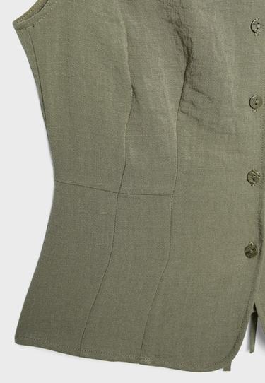Buttoned waistcoat — Khaki 9