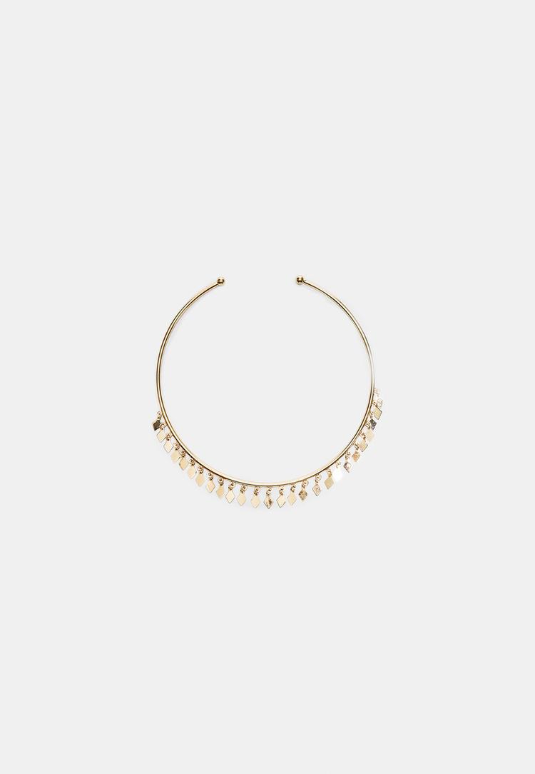 Stradivarius Choker Ogrlica S Mini Privjescima Gold Os