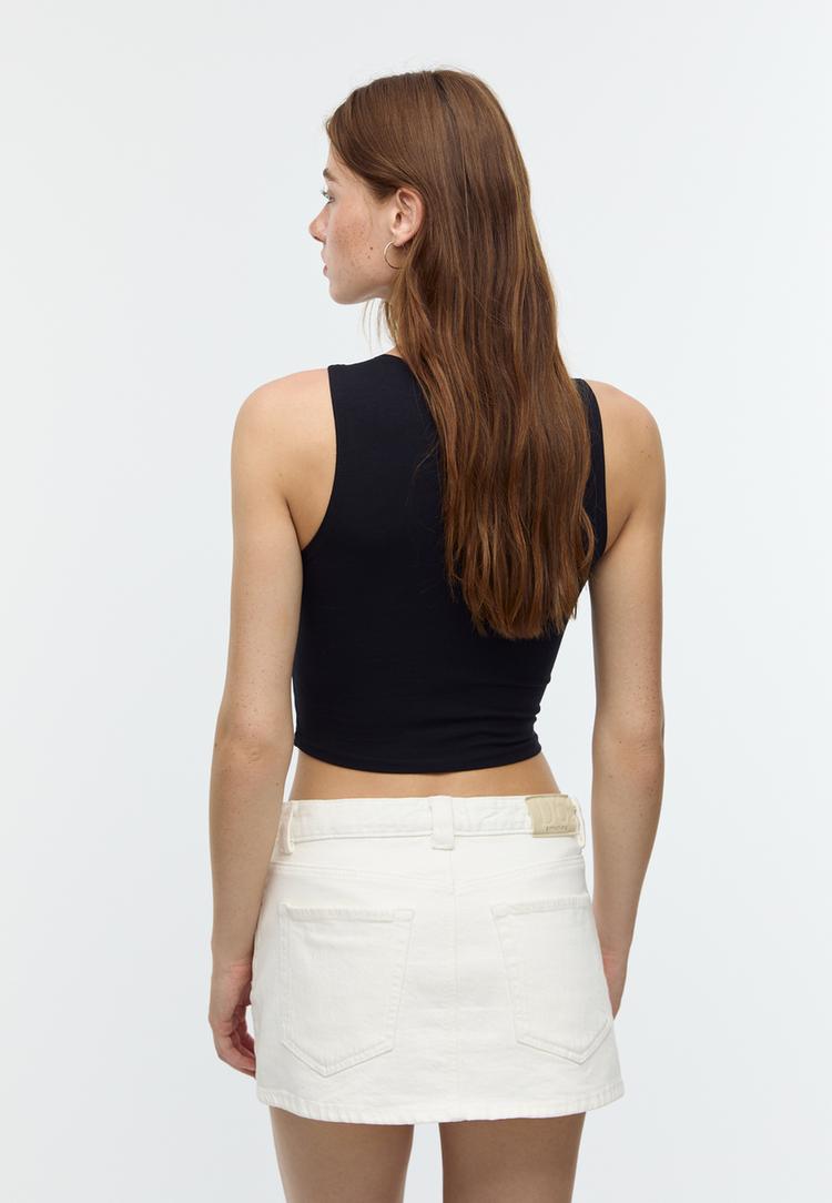 t shirt sans manches en coton