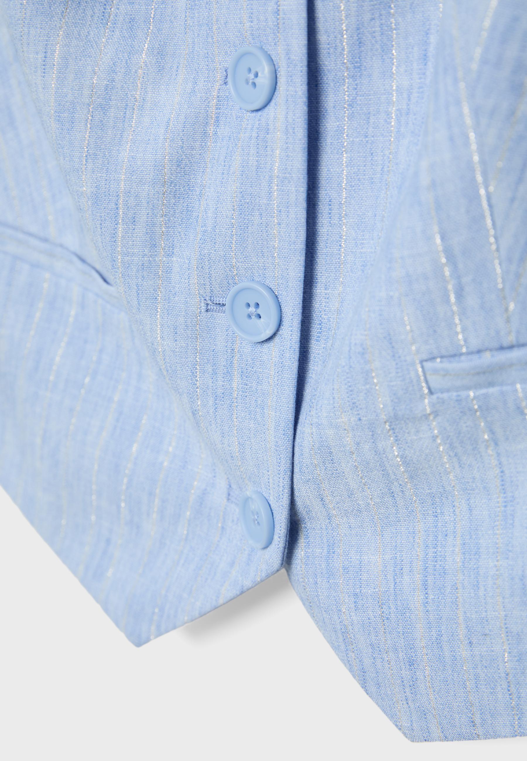 Basic keten karışımlı yelek - Görsel 8